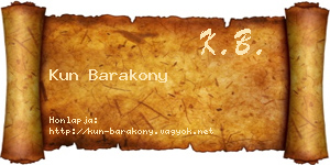 Kun Barakony névjegykártya